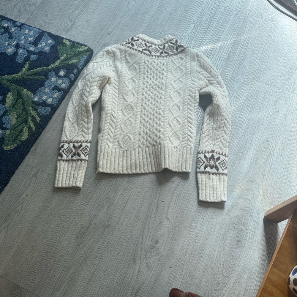 Polo Ralph Lauren Nordic Fair Isle Cream and Brown Knit Sweater - Picture 8 of 11